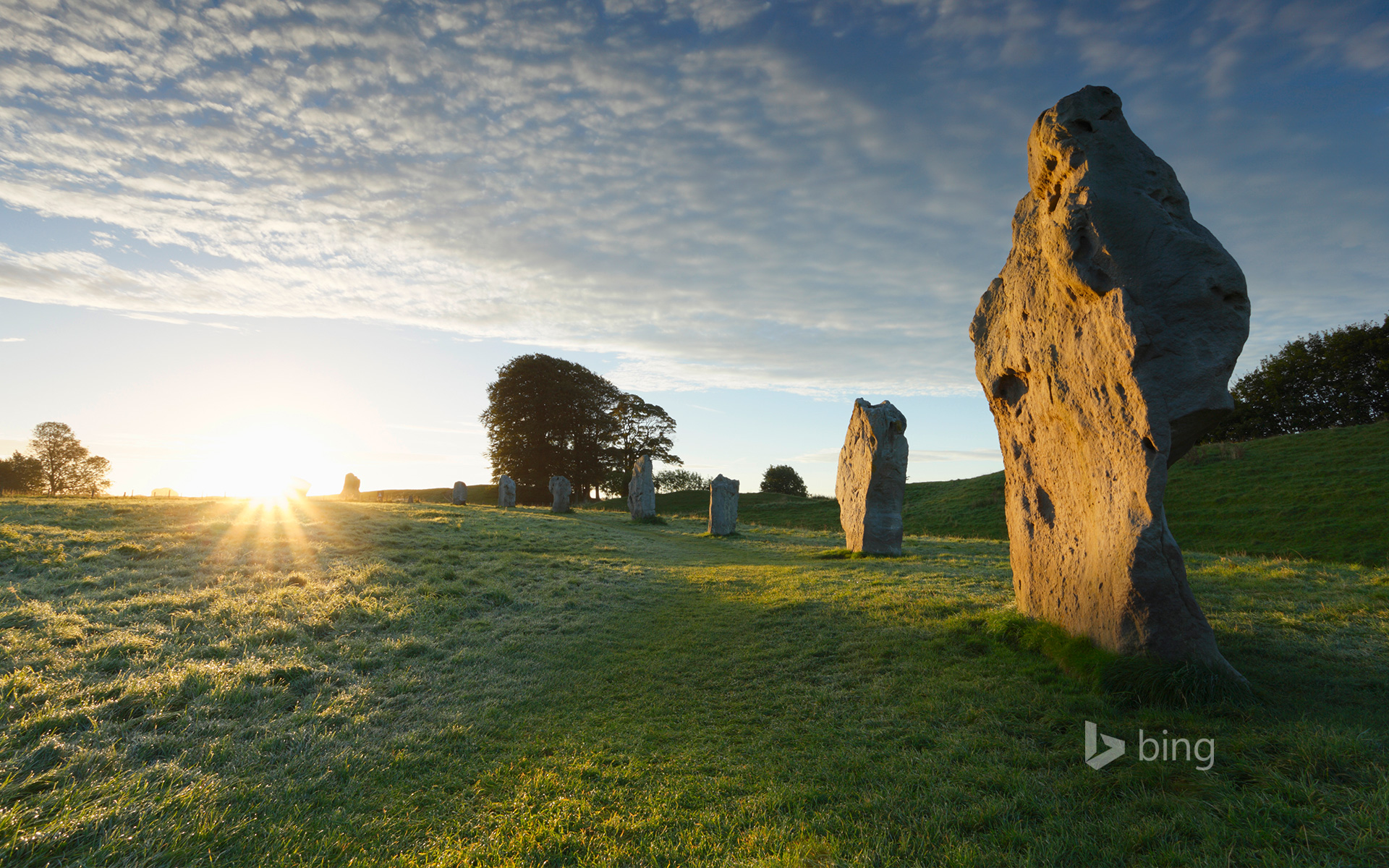 Neolithic standing stones are the Unesco World Heritage Site in  Avebury, Wiltshire