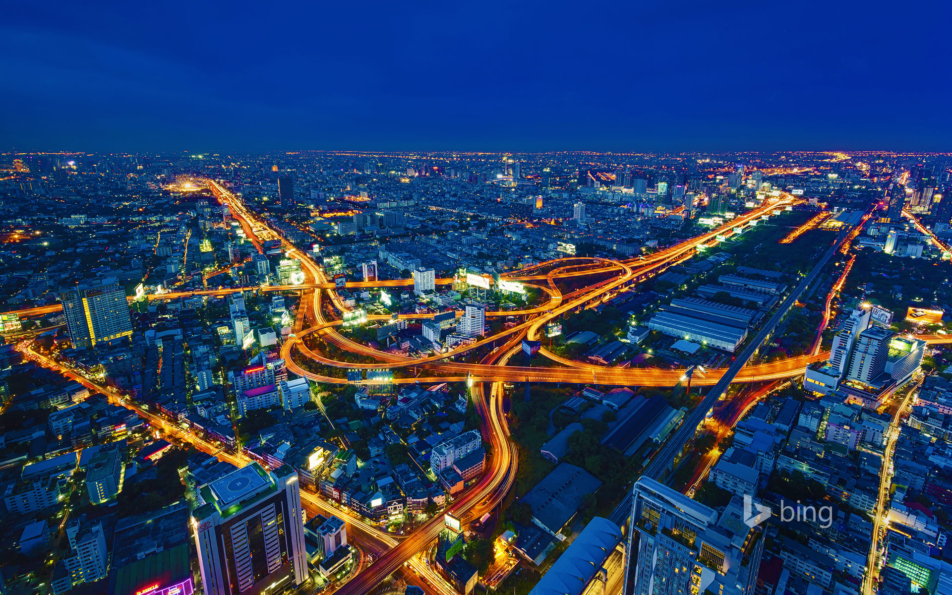 Time lapse of the expressways in Bangkok, Thailand