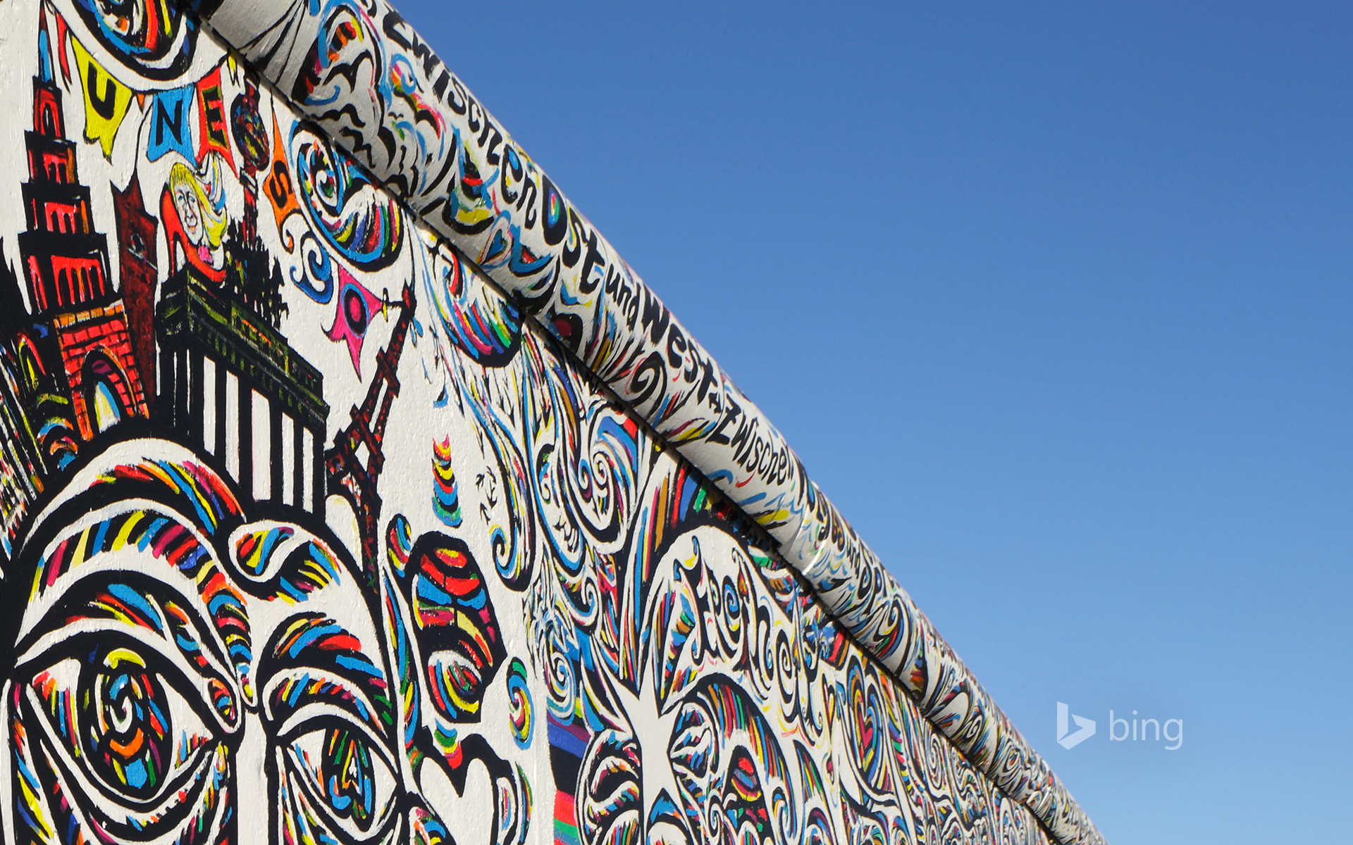 Shamil Gimajew’s ‘We Are A People’ on the renovated East Side Gallery of the Berlin Wall, Berlin, Germany