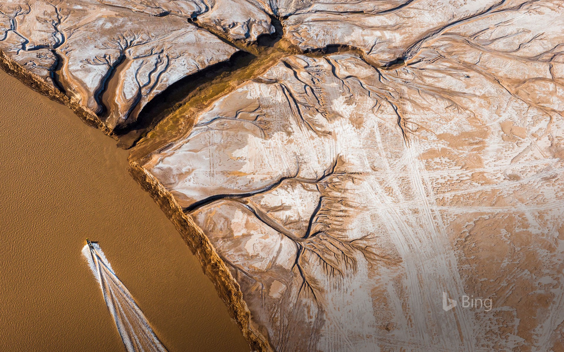 Aerial view of the Colorado River Delta in Mexico