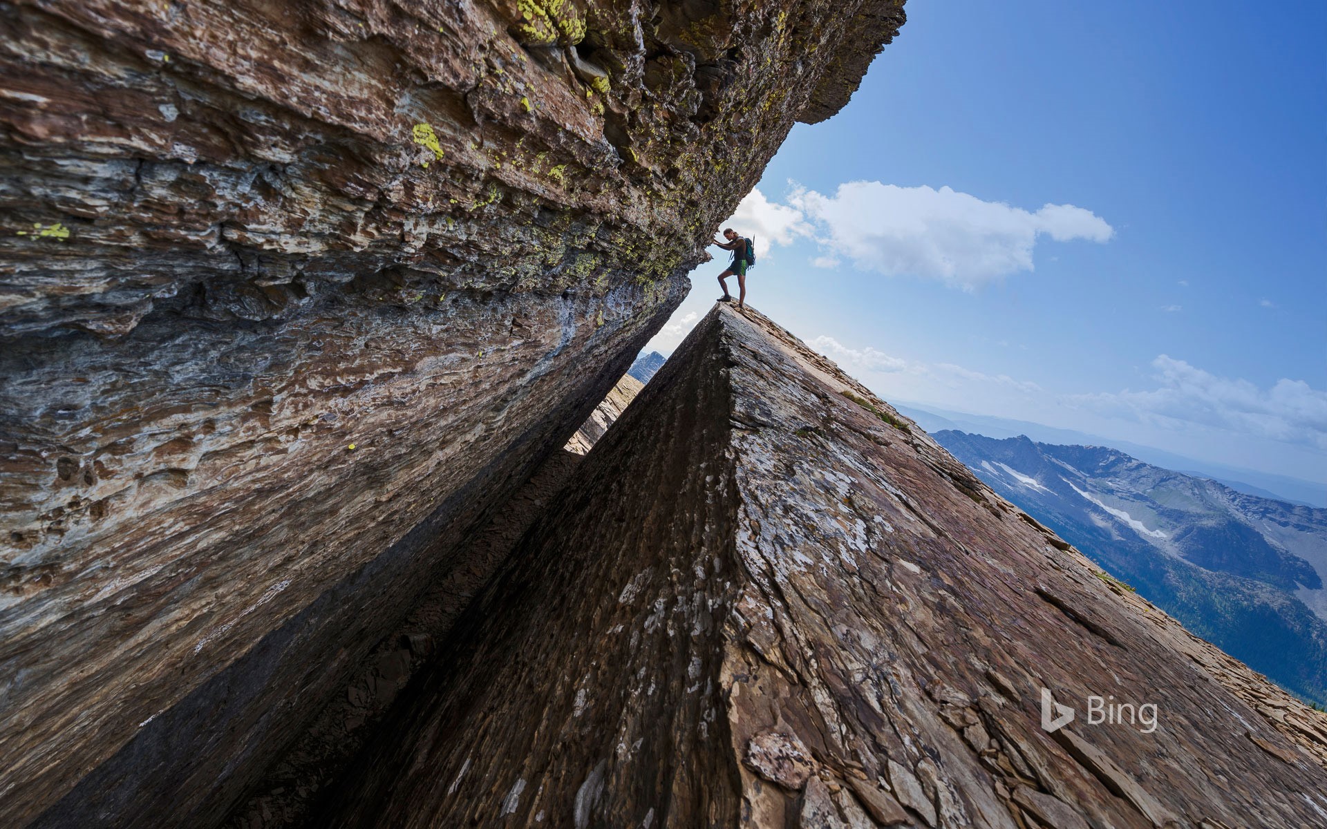 A climber in the Cabinet Mountains Wilderness in Montana