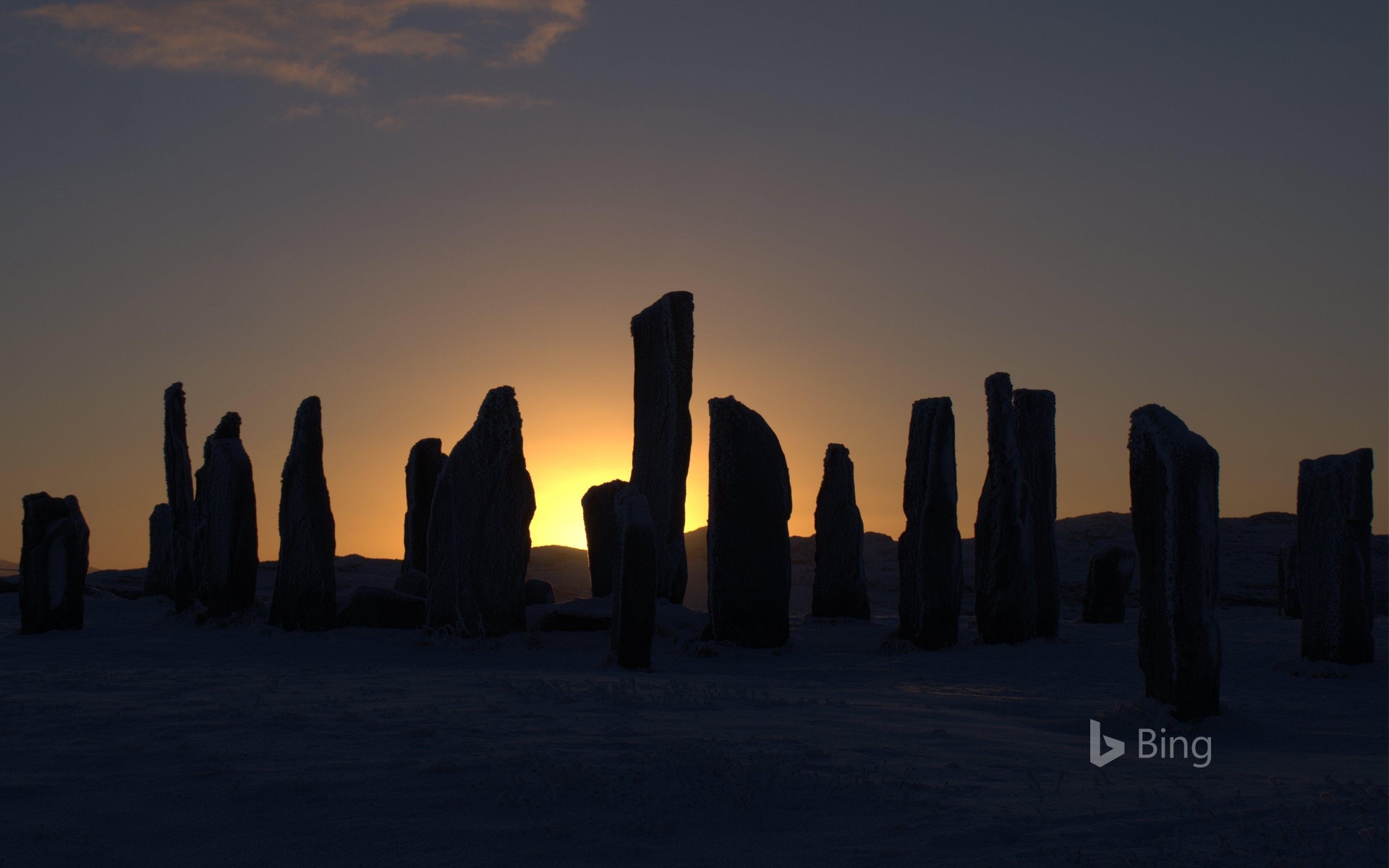 The Callanish Stones, Isle of Lewis, at sunset