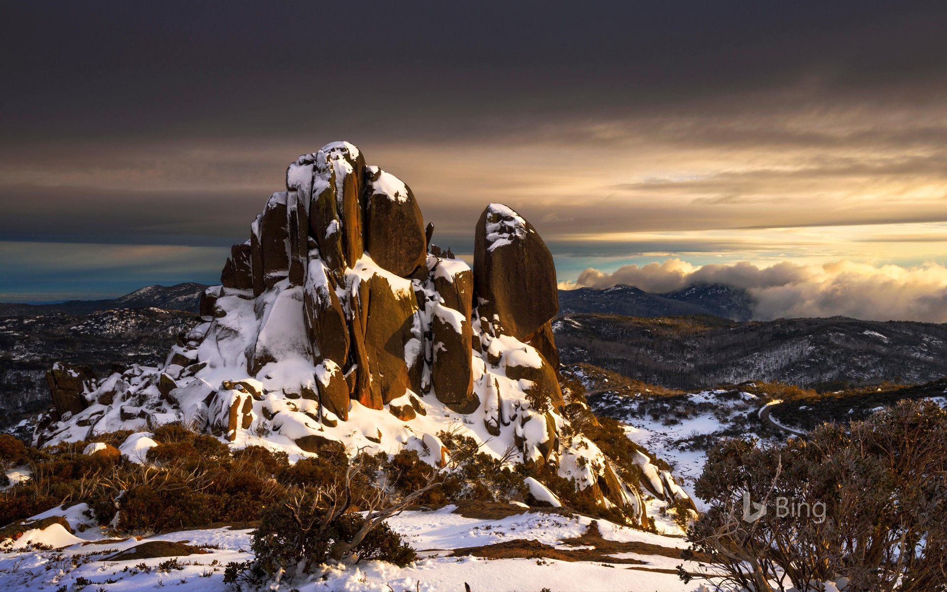 The Cathedral on a stormy morning, Mount Buffalo National Park, Australia