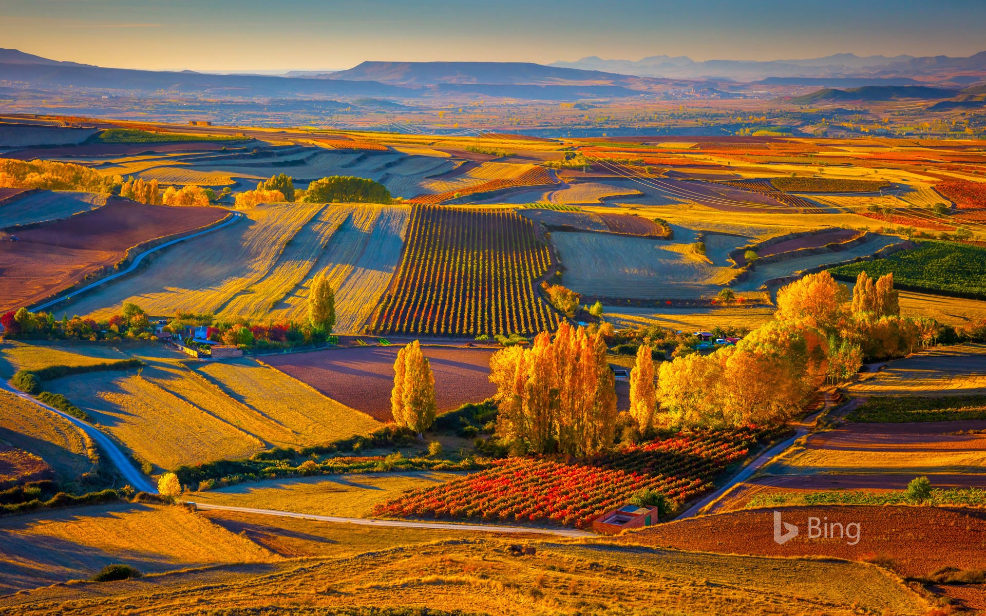 Autumnal landscape near the town of Clavijo in Spain's Rioja district