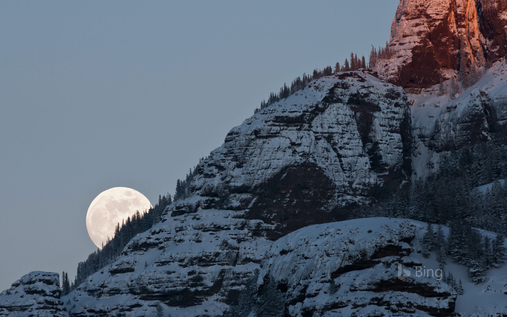 Moonrise over Yellowstone National Park
