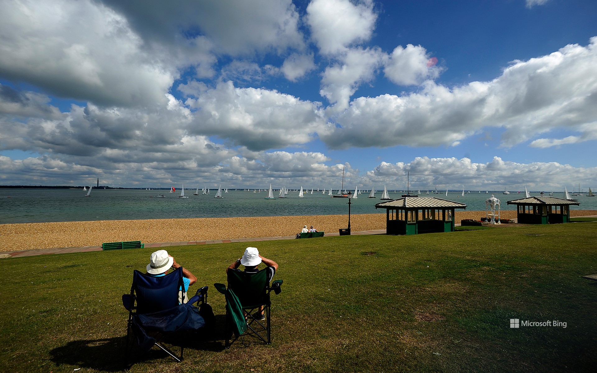 Spectators at Cowes Week 2013 in Cowes, Isle of Wight