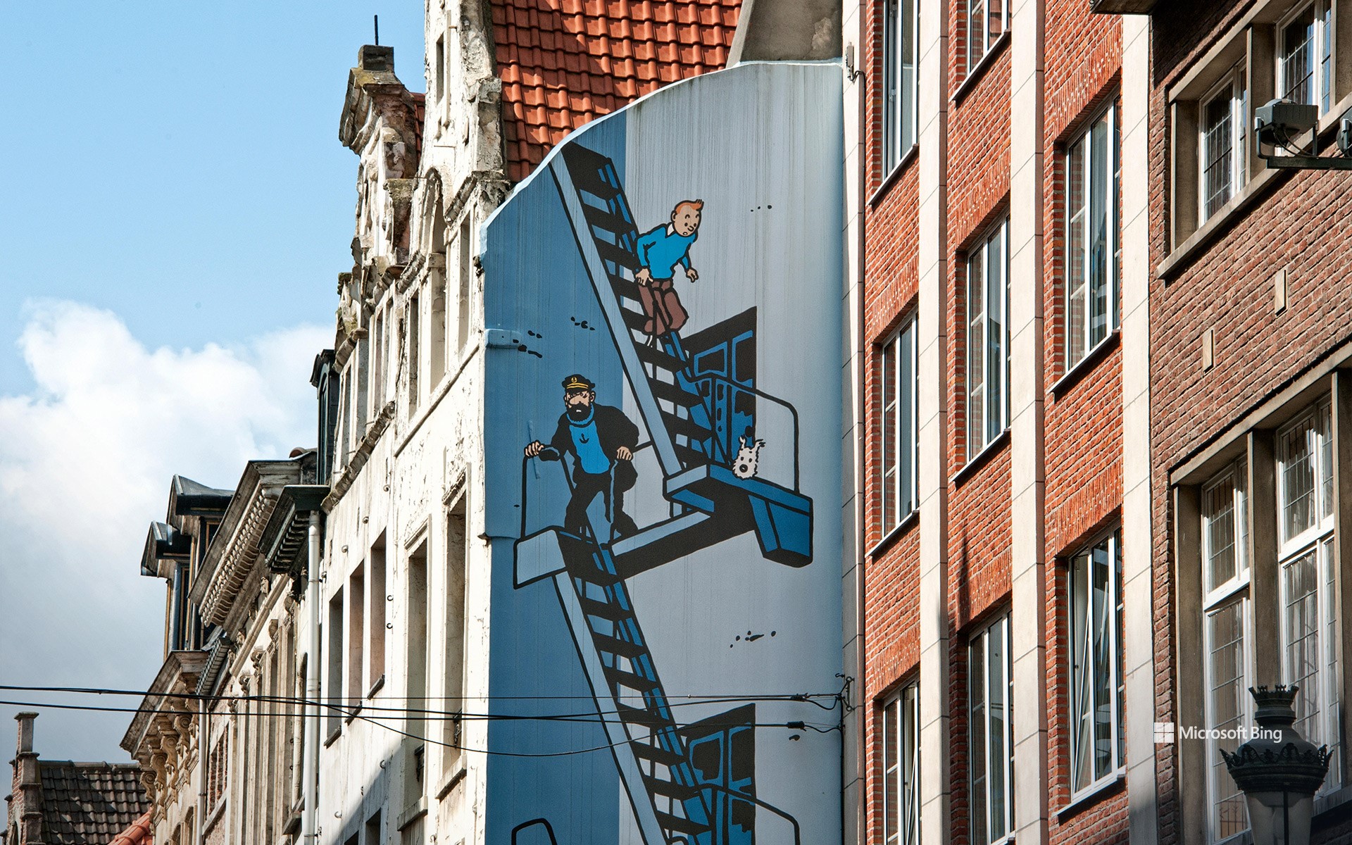 Comic Strip Route, Hergé’s Tintin mural in Brussels