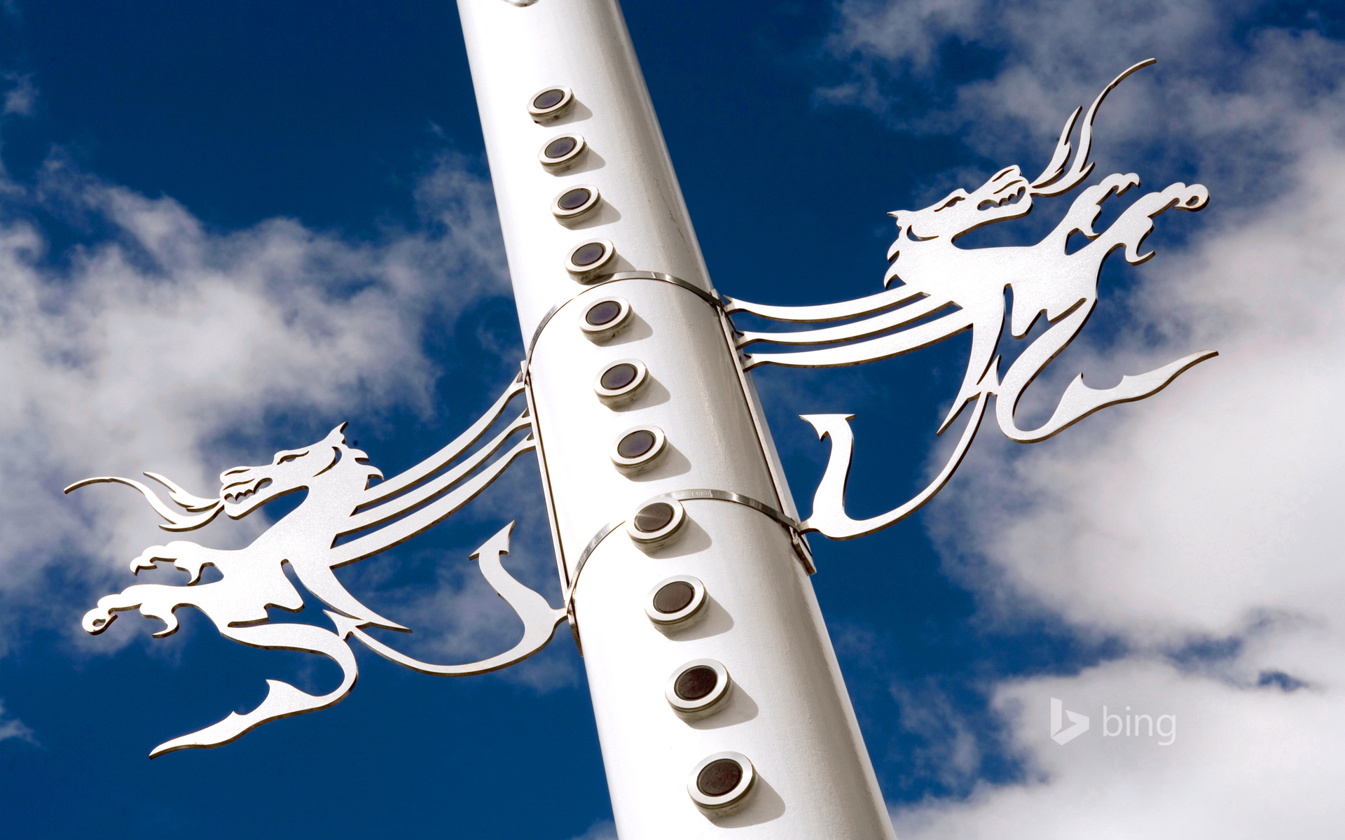 Dragon lamp post, Millennium Stadium, Cardiff, Wales