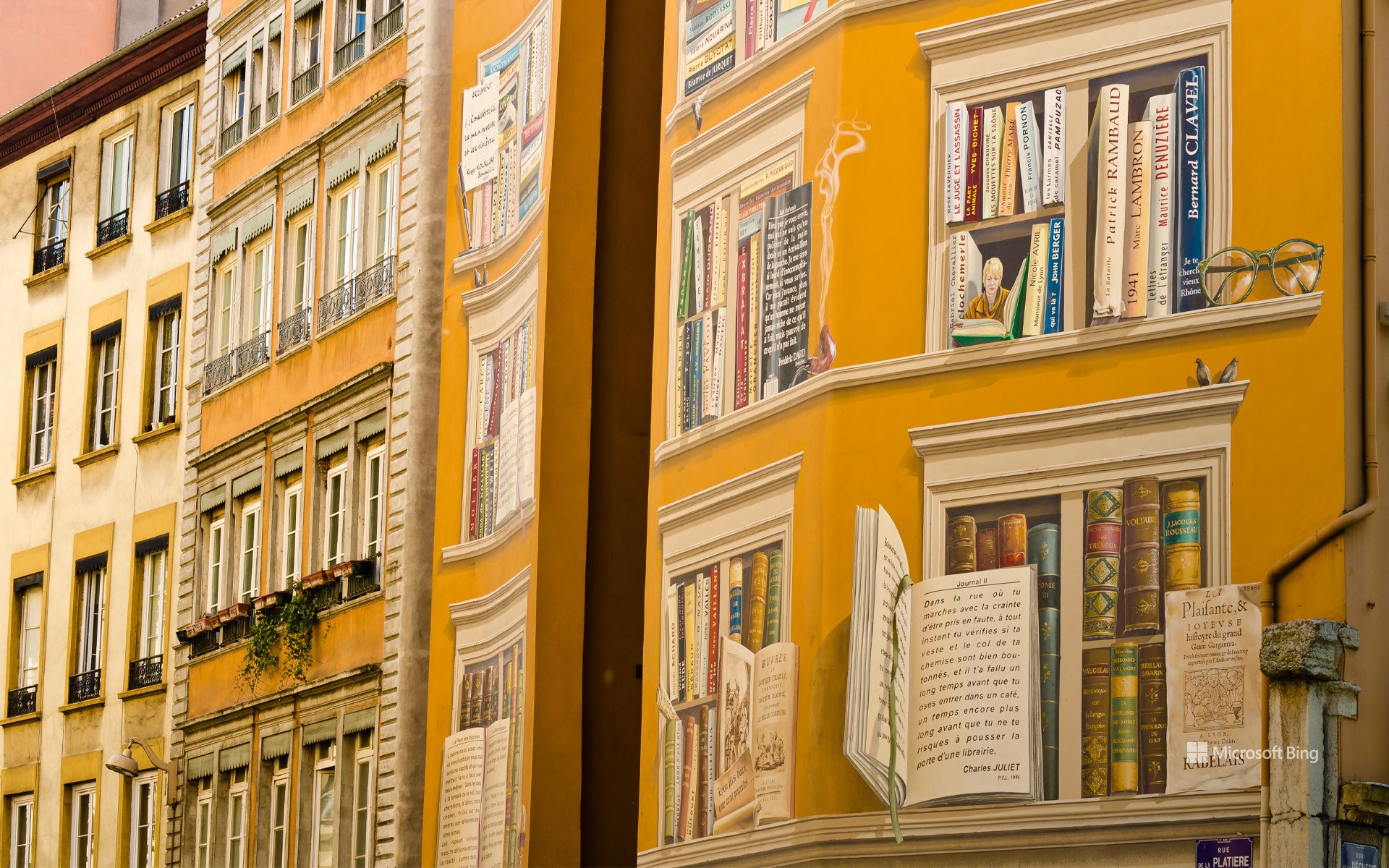 Painted wall of writers, Lyon, France
