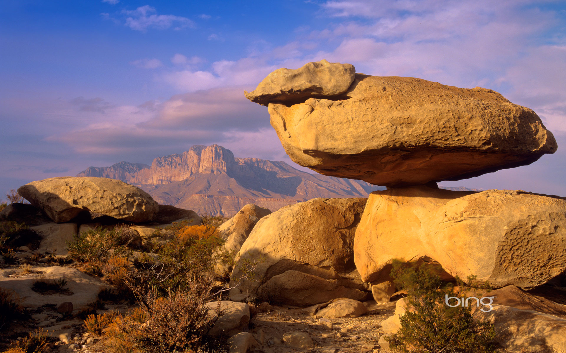 Balanced rocks in Guadalupe Mountains National Park, Texas