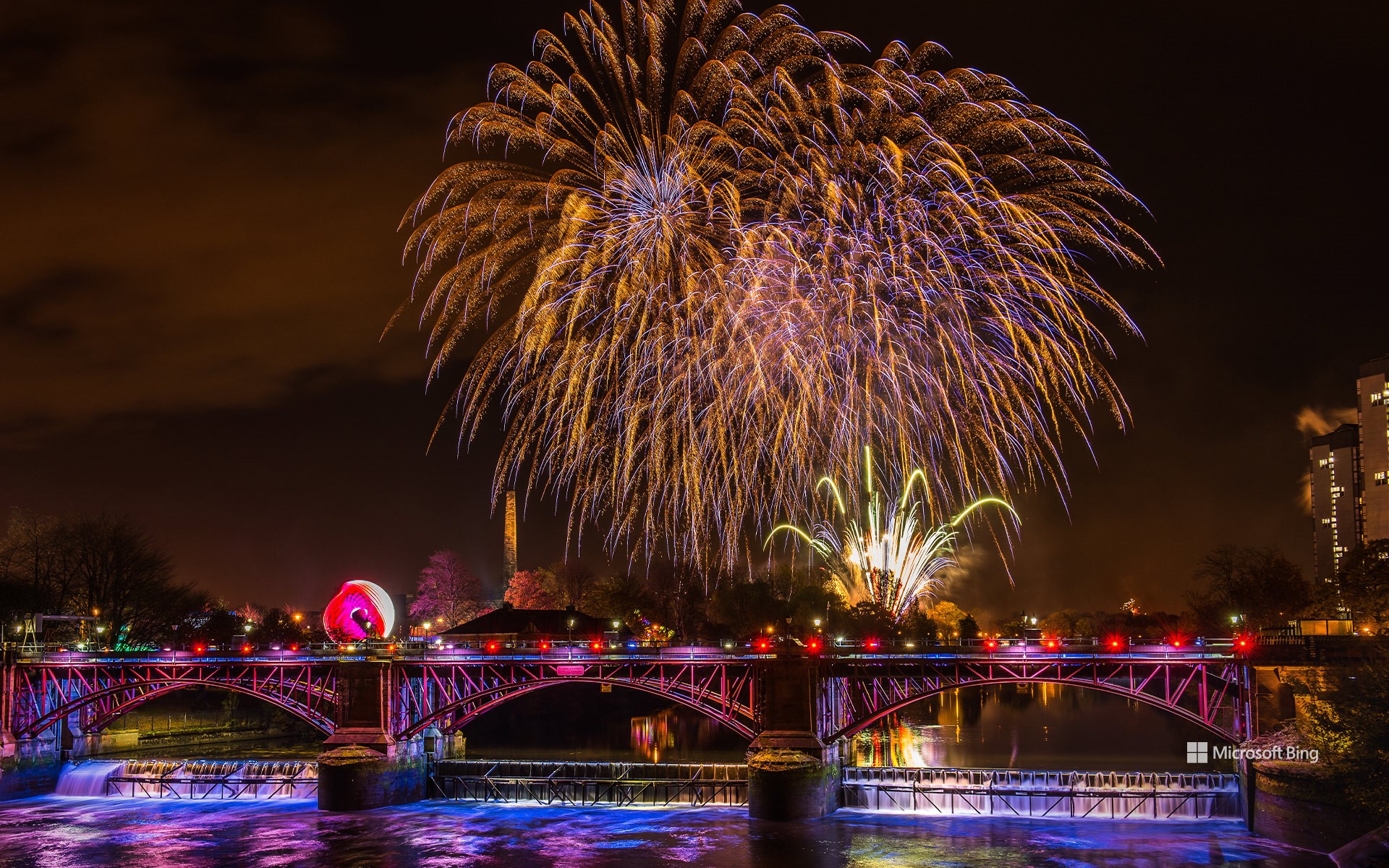 Guy Fawkes Night fireworks at Glasgow Green, Scotland