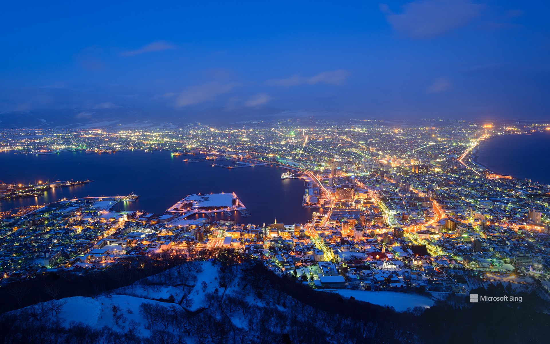 Night view from Mt. Hakodate, Hakodate City, Hokkaido