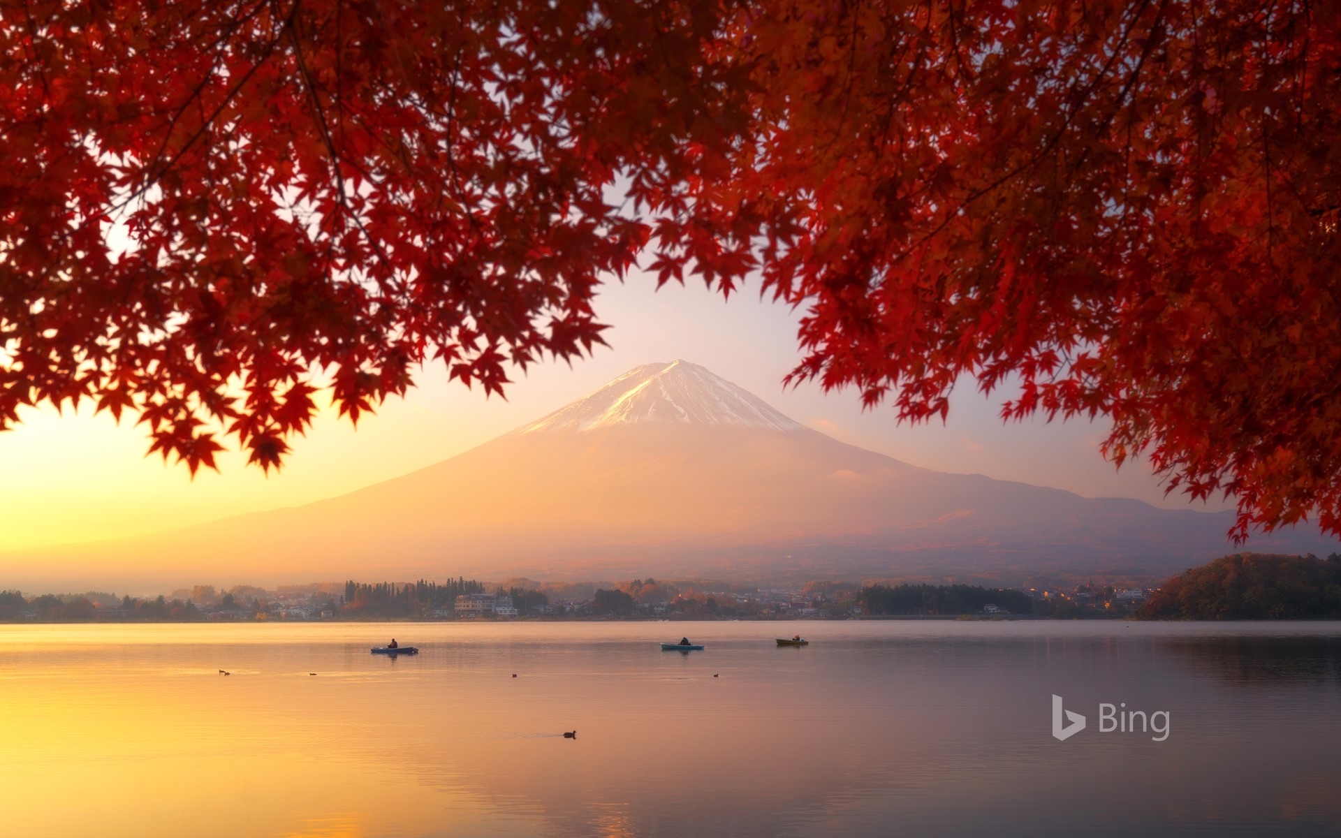 "Mt Fuji seen from Lake Kawaguchi" Yamanashi