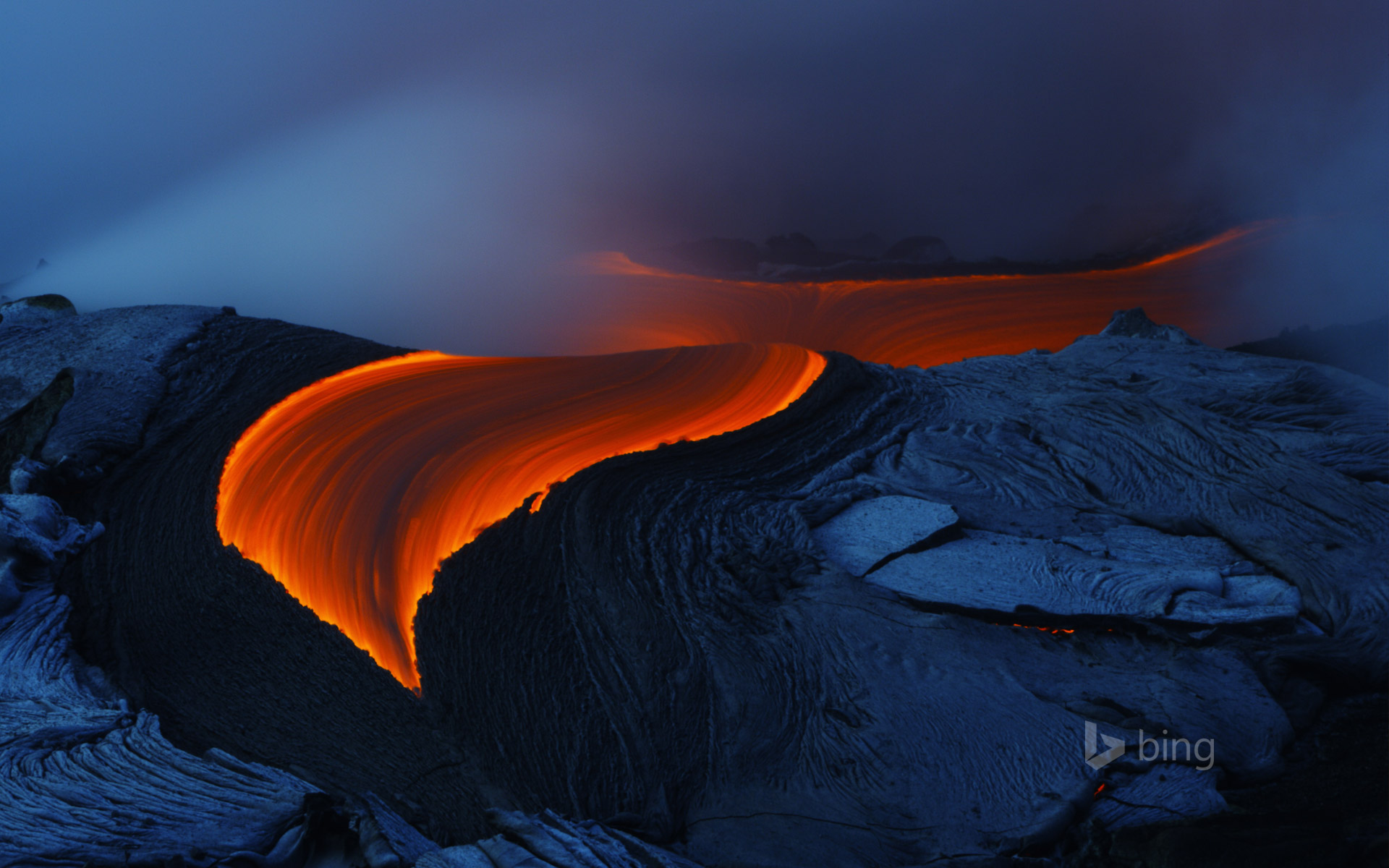 Lava from Kilauea volcano in Hawaii