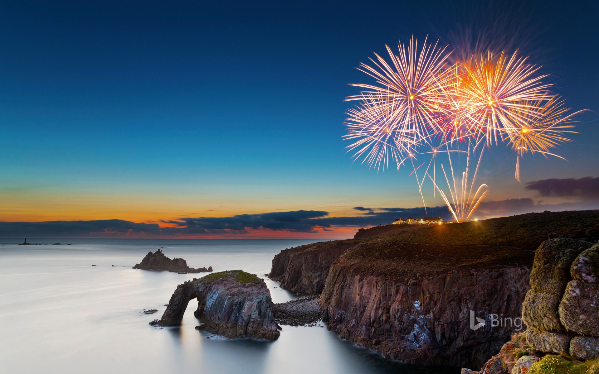 Fireworks at Land’s End, Cornwall