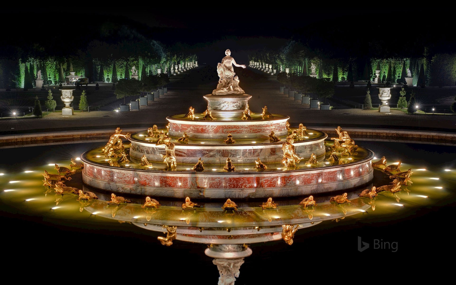 Latona Fountain in the Gardens of Versailles, France