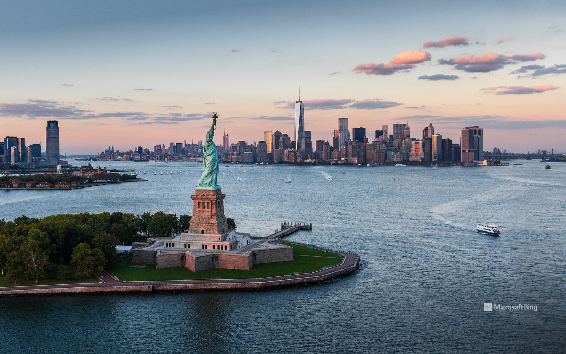 Statue of Liberty and Lower Manhattan, New York City