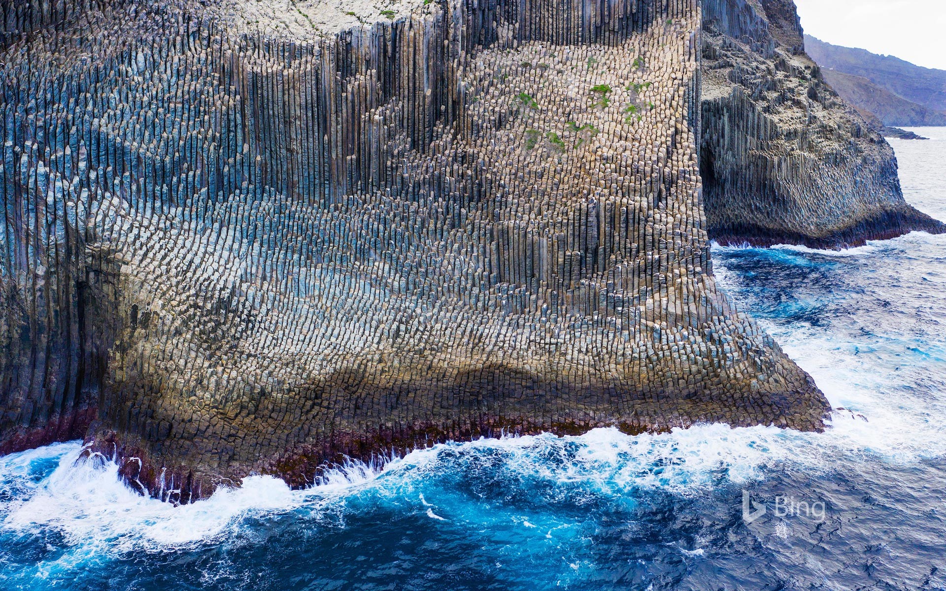 Los Órganos basalt rock formation, La Gomera, Canary Islands, Spain
