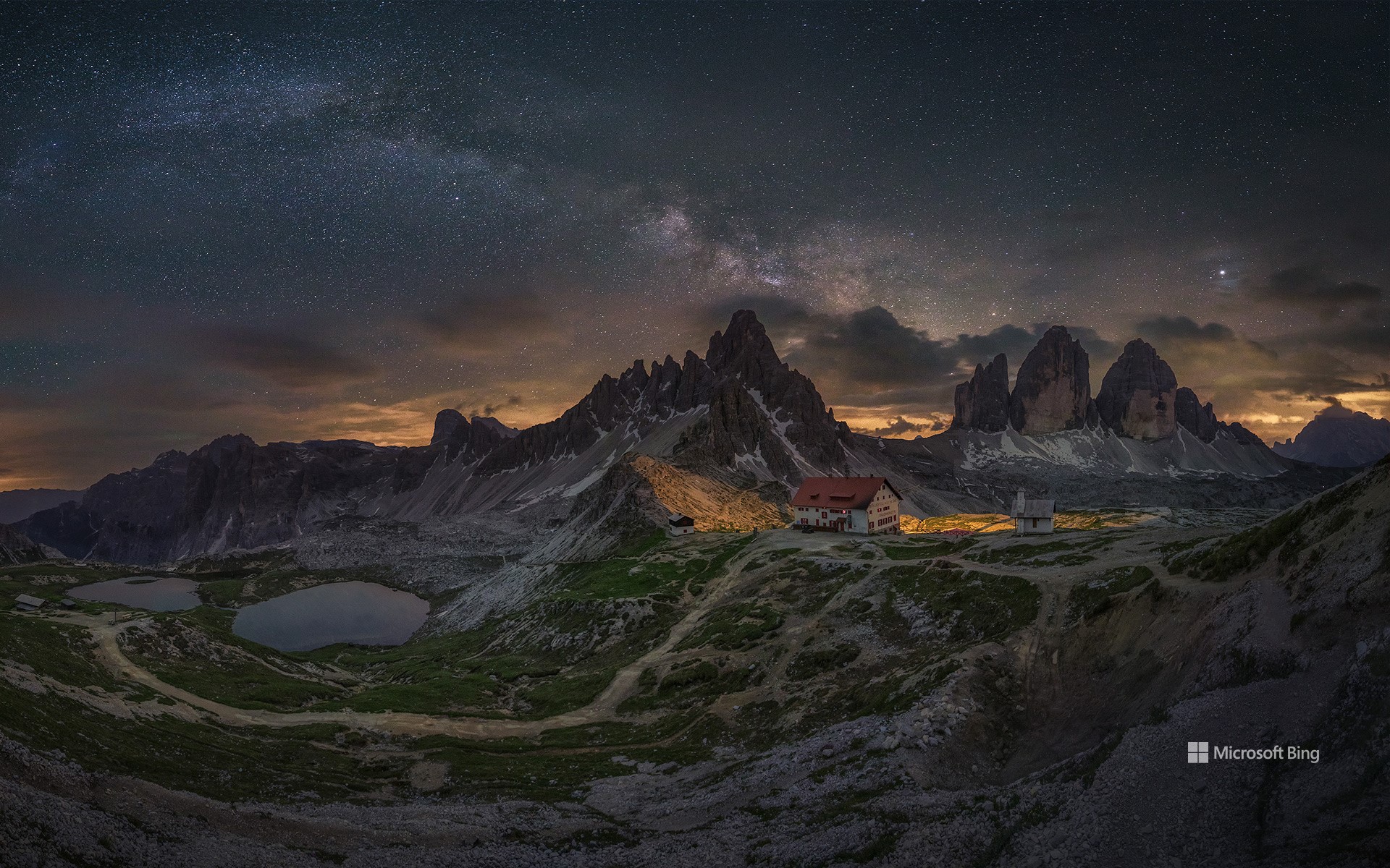 Milky Way above Tre Cime di Lavaredo, South Tyrol, Italy
