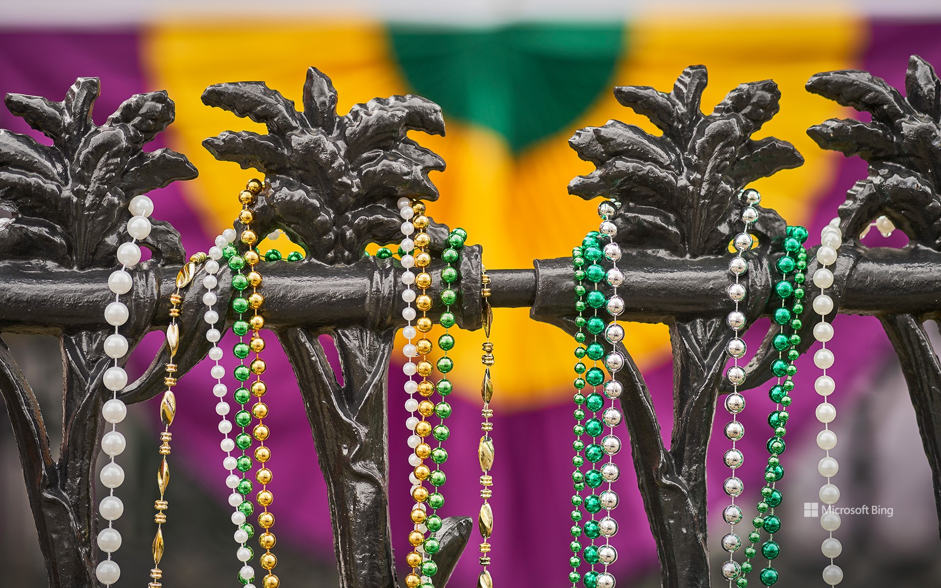 Mardi Gras beads in the Marigny, New Orleans, USA