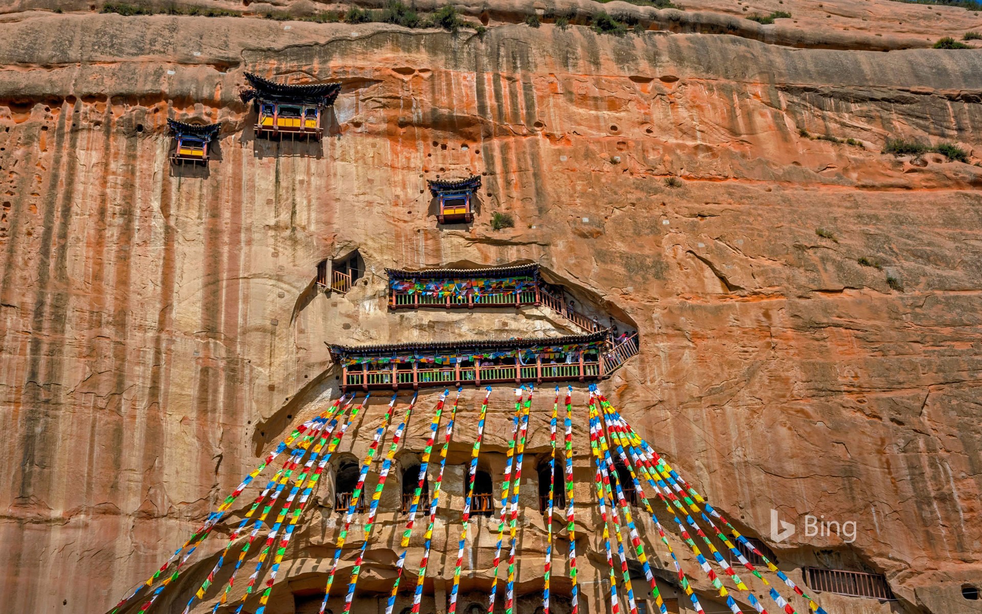 The Mati Si (Horse's Hoof Temple) and grottoes of Mati Si Scenic Area, Gansu province, China