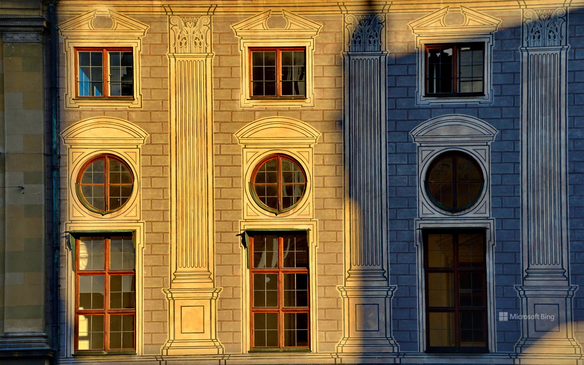 Facade detail of the Residenz in Munich, Bavaria, Germany