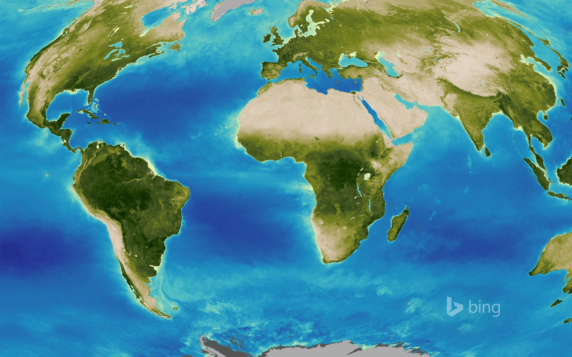 Map of Earth created by the Global Inventory Modeling and Mapping Studies (GIMMS) project at NASA’s Goddard Space Flight Center