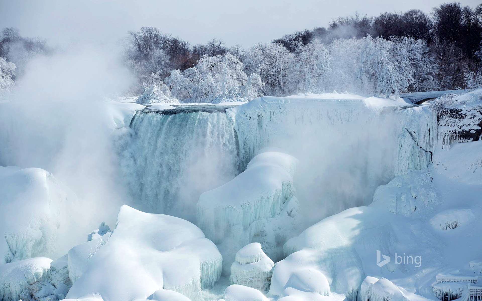 American Falls as seen from Niagara Falls, Ontario, Canada, February 19, 2015