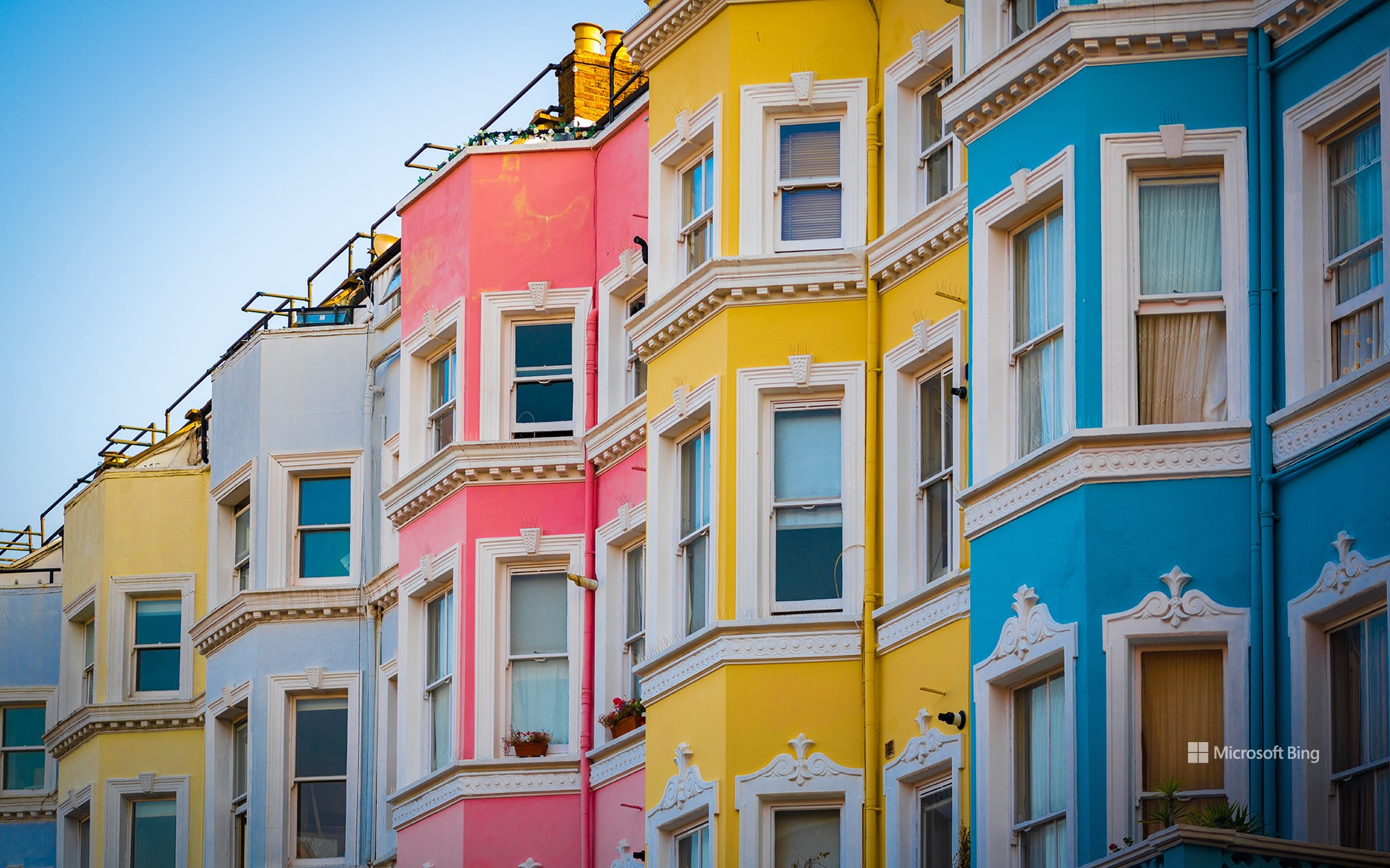 Colourful houses in Notting Hill, UK