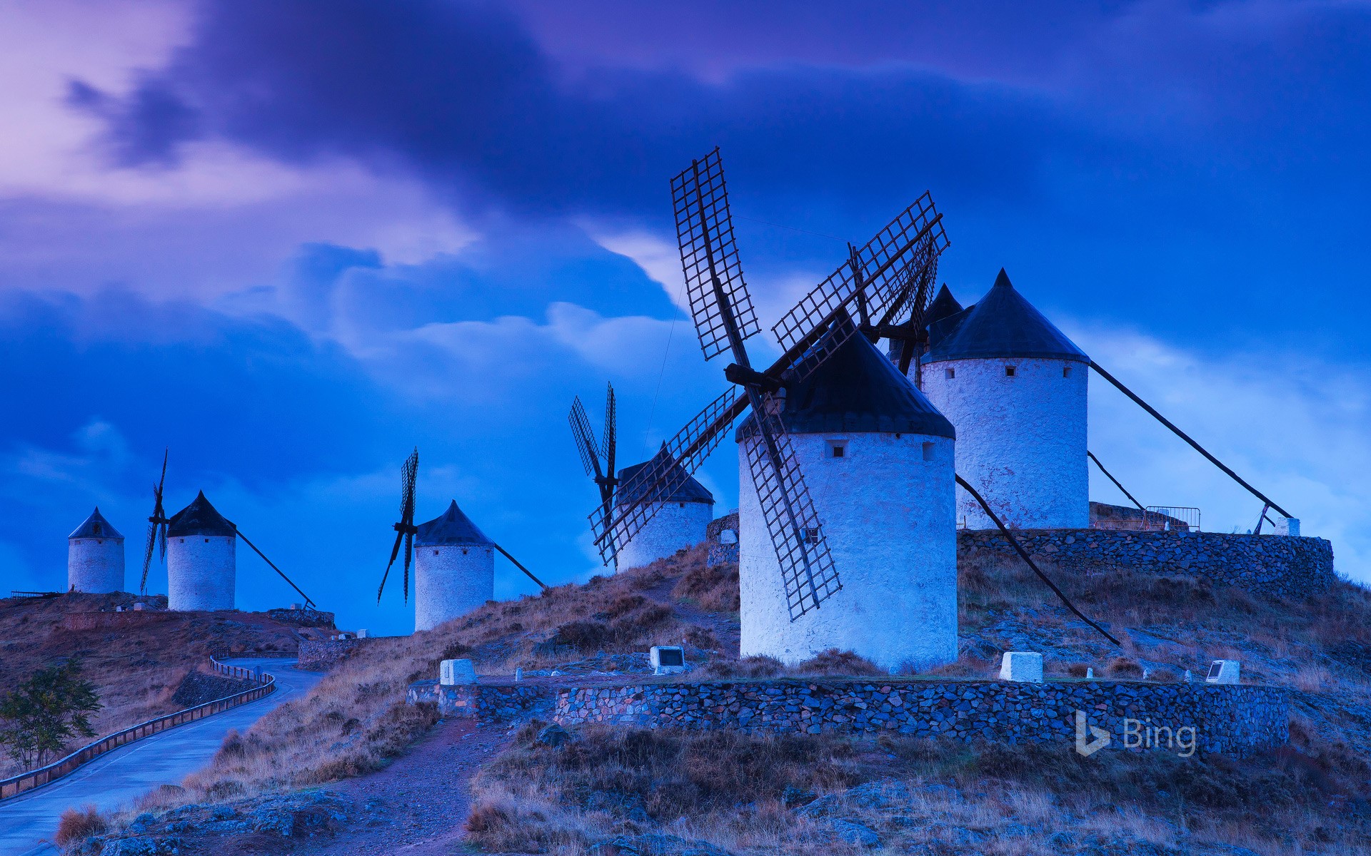 Windmills in the province of Toledo, Spain