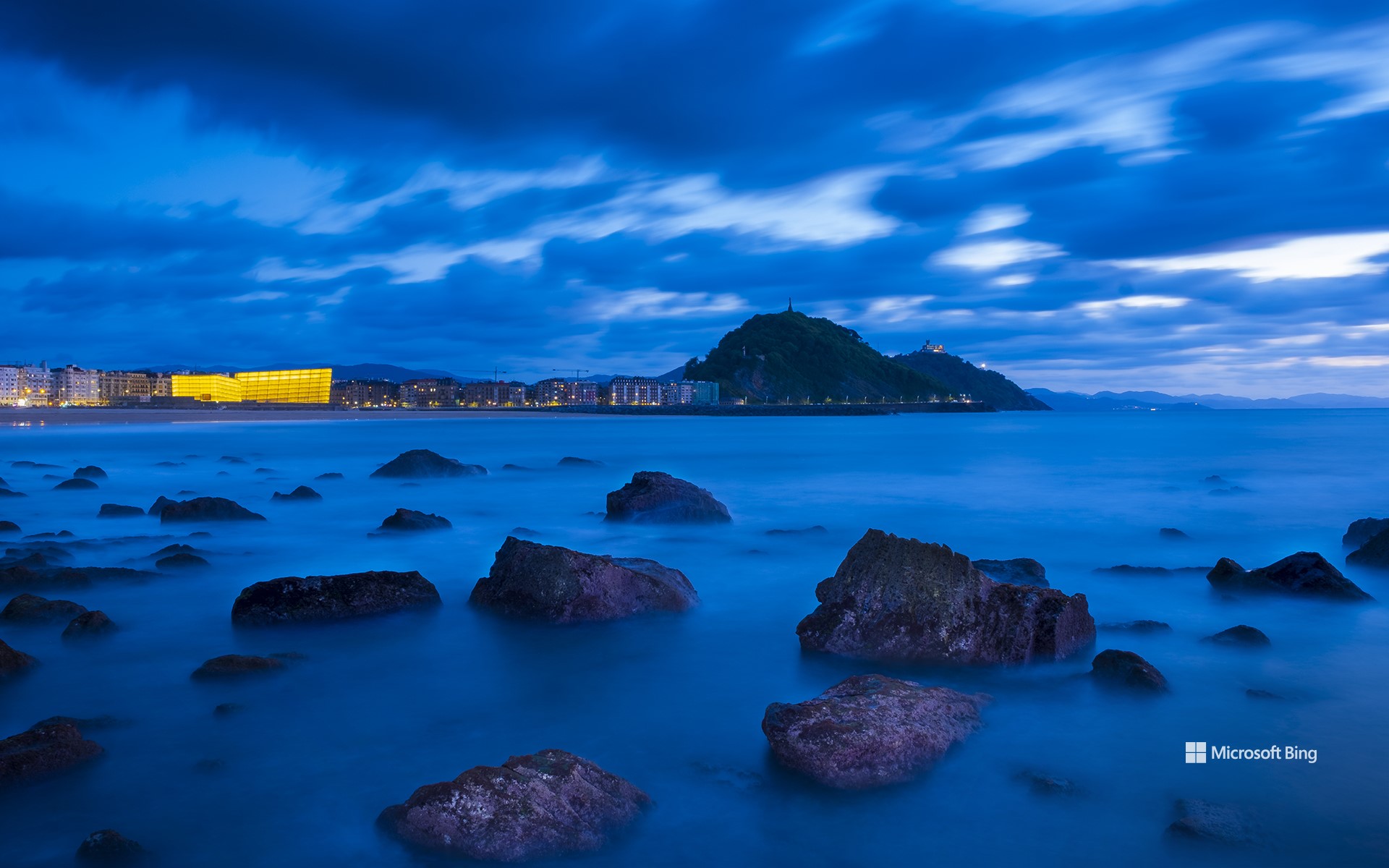 Sunset at Zurriola Beach, San Sebastian, Basque Country