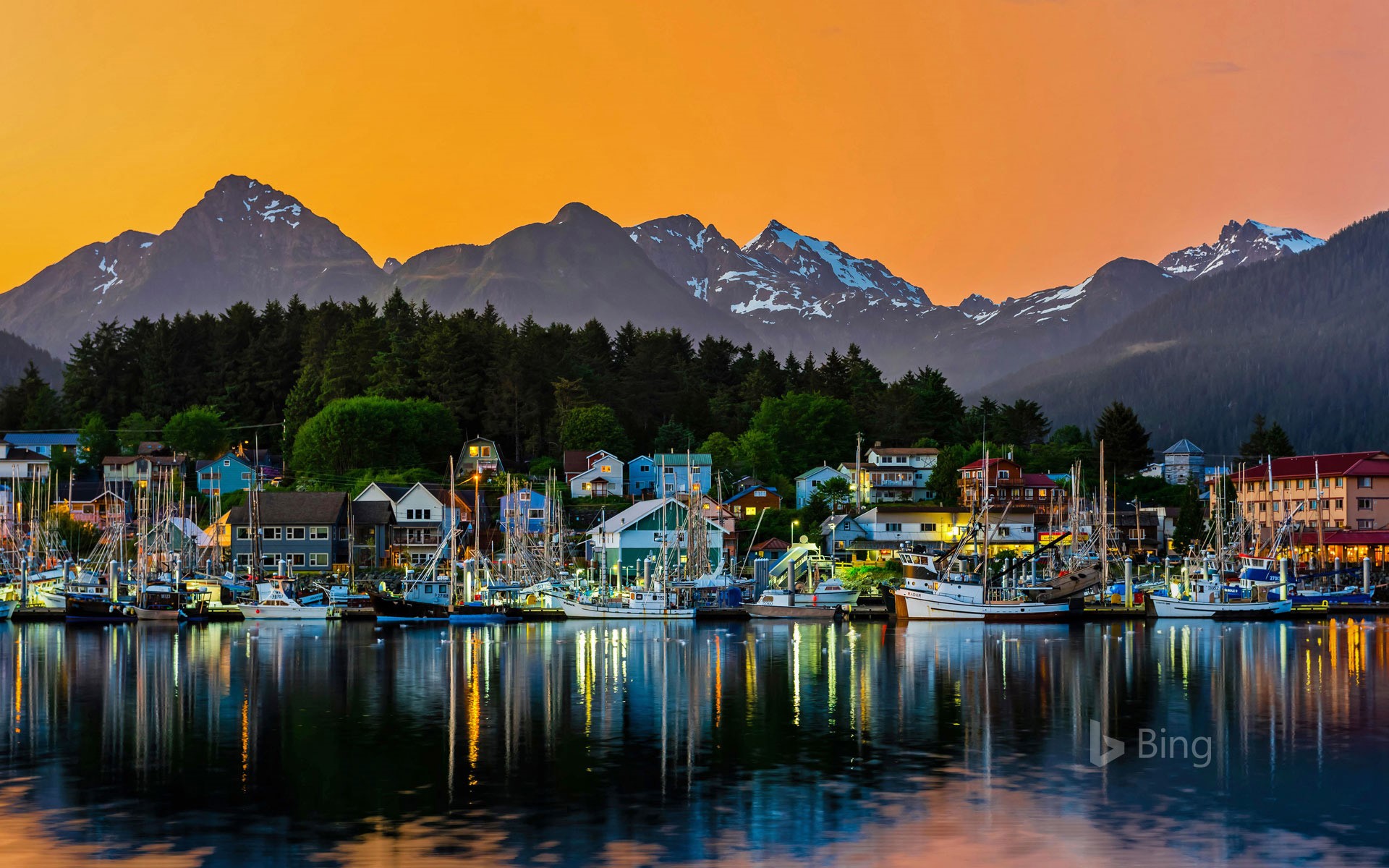 View of the harbour in Sitka, Alaska