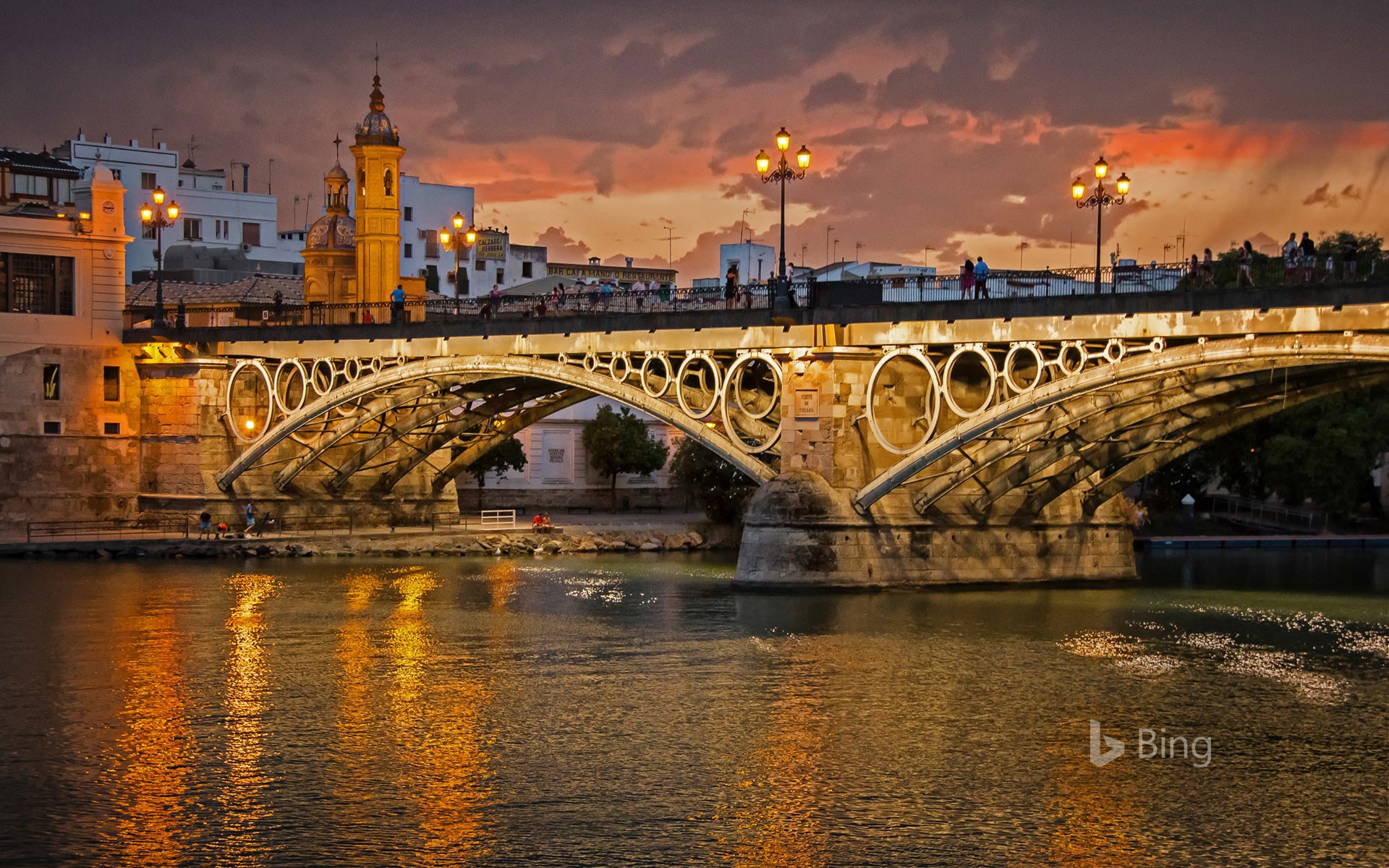Triana Bridge over Guadalquivir River, Seville, Spain