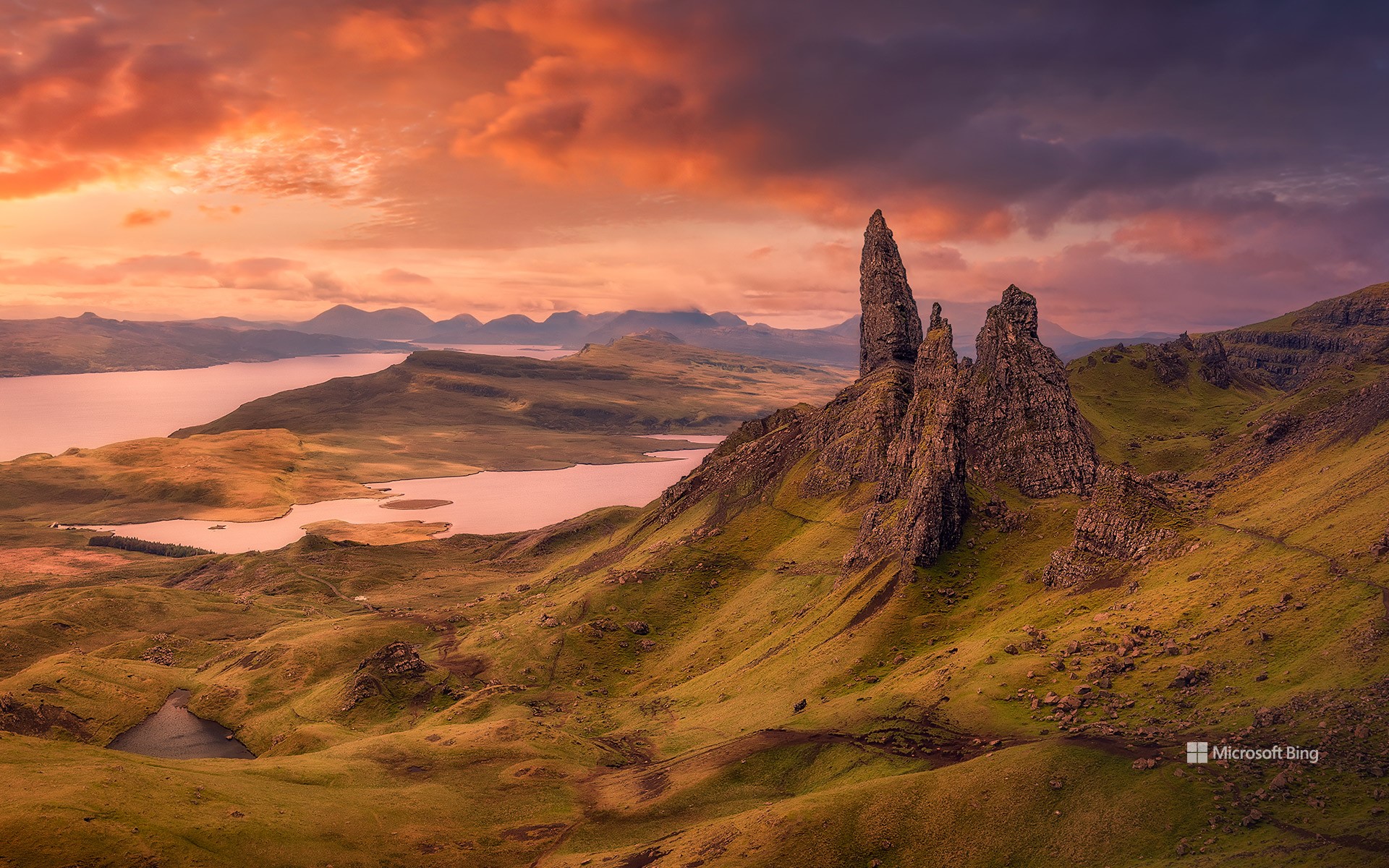 The Storr, a rock outcrop on the Isle of Skye, Scotland