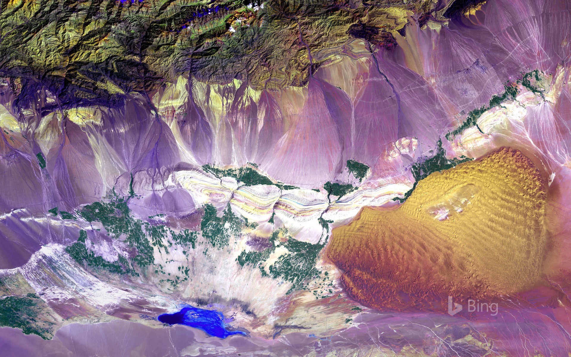 Aerial view of the Turpan Depression, China