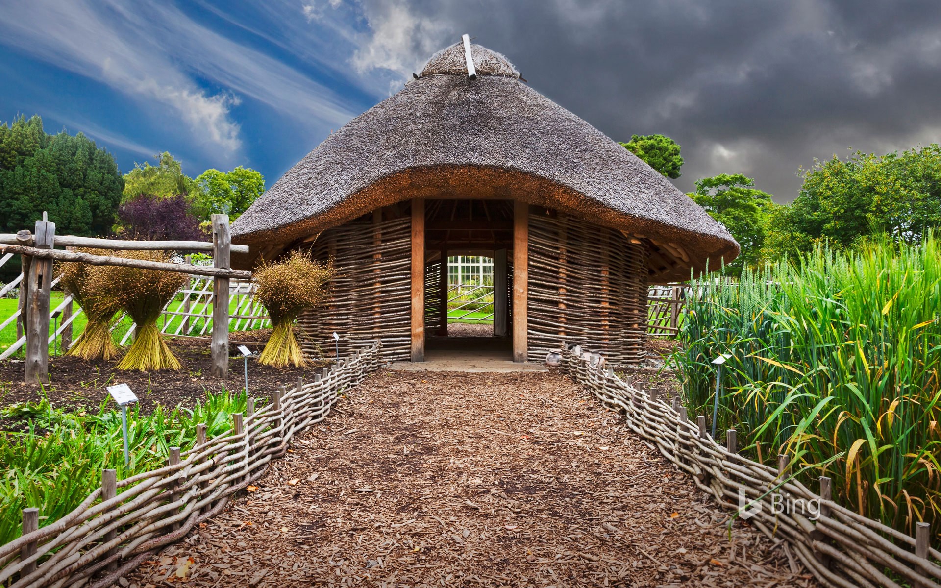 Replica of a Viking home in Dublin National Botanic Gardens, Ireland