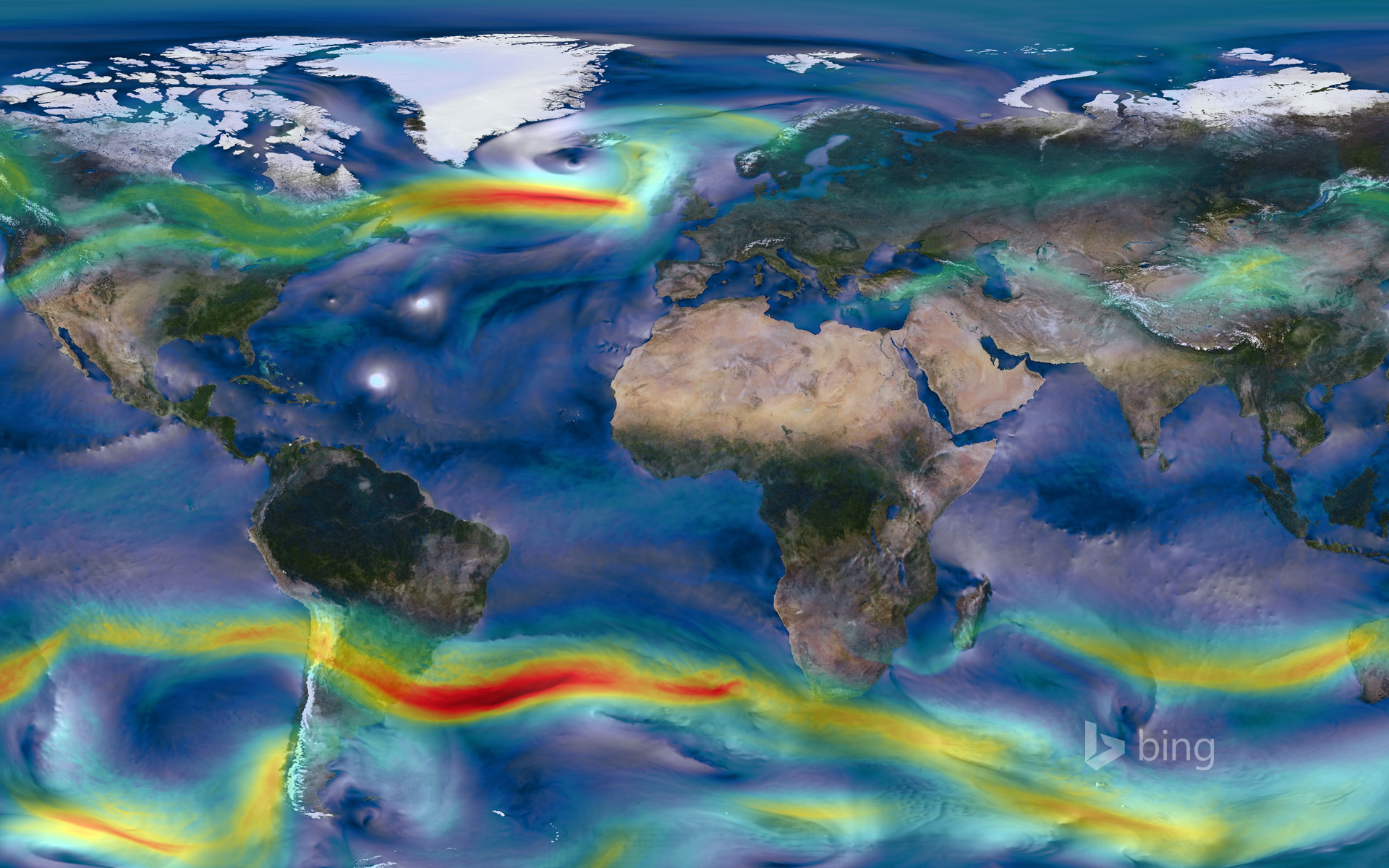 Global map of winds