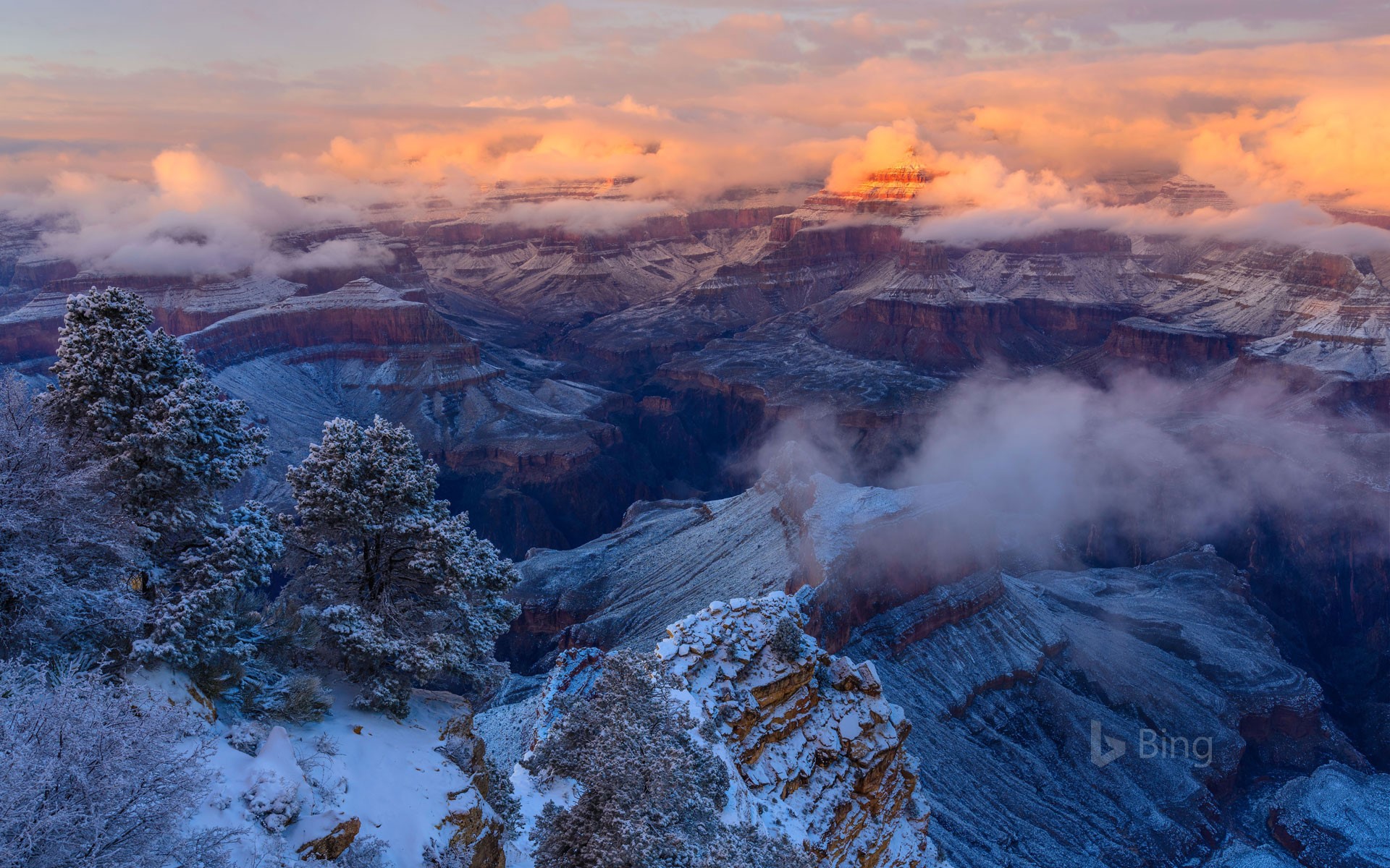 Winter at the Isis Temple in Grand Canyon National Park, Arizona