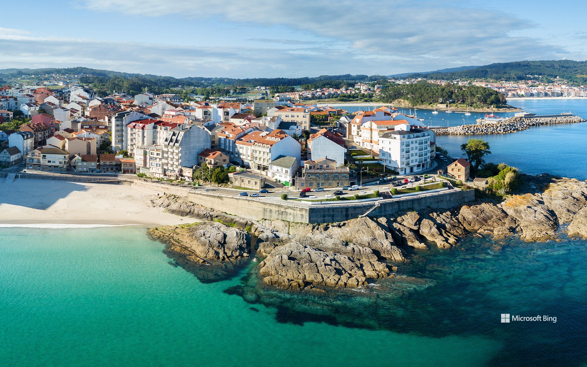 Portonovo Beach in the Pontevedra Estuary, Spain