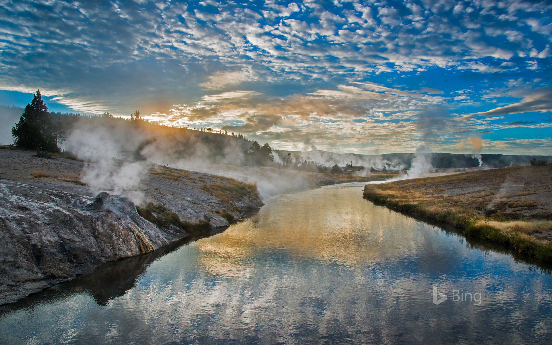 Firehole River in Yellowstone National Park, Wyoming, USA