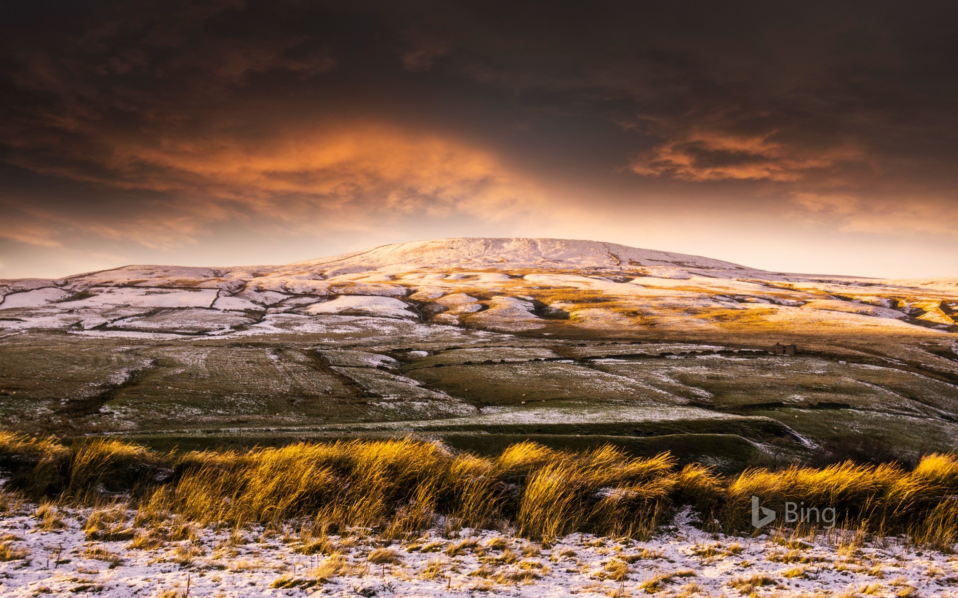 Low winter sunlight and frost in the Yorkshire Dales