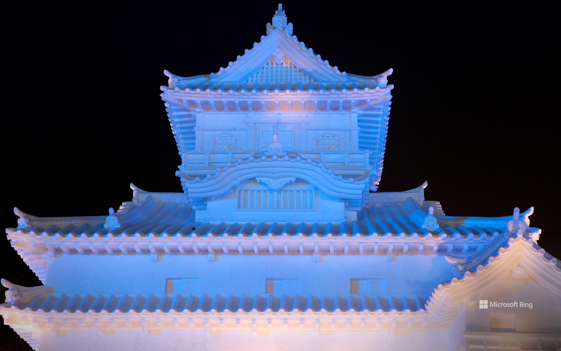 Large snow sculpture at Inuyama Castle, Sapporo, Hokkaido